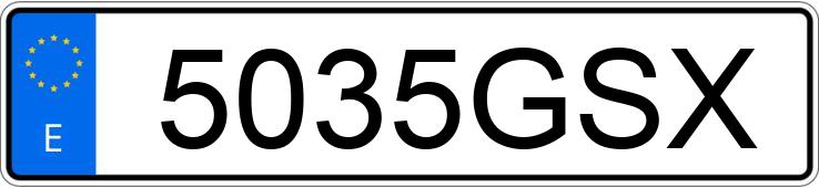 Numer rejestracyjny 5035GSX posiada OPEL ASTRA