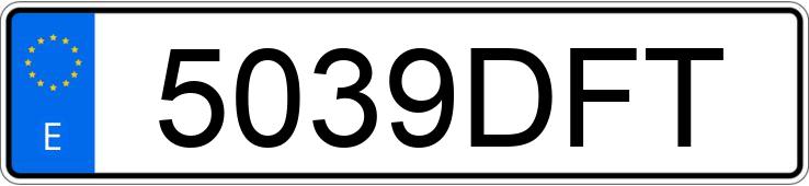 Numer rejestracyjny 5039DFT posiada AUDI A3