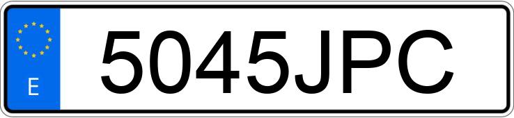 Numer rejestracyjny 5045JPC posiada  