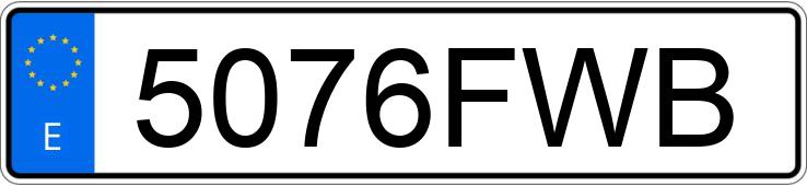 Numer rejestracyjny 5076FWB posiada SEAT IBIZA