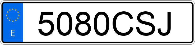 Numer rejestracyjny 5080CSJ posiada PEUGEOT 307