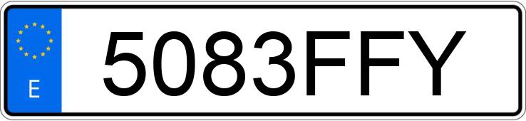 Numer rejestracyjny 5083FFY posiada PEUGEOT 207