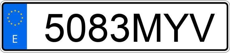 Numer rejestracyjny 5083MYV posiada AUDI Q3