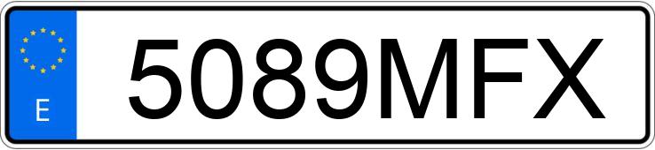 Numer rejestracyjny 5089MFX posiada FIAT 500X