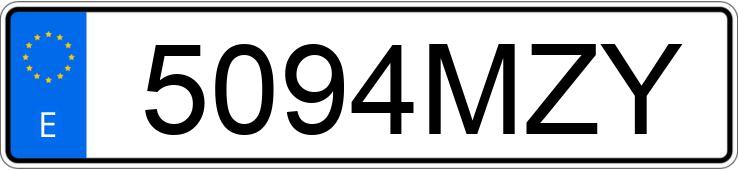 Numer rejestracyjny 5094MZY posiada RENAULT KANGOO