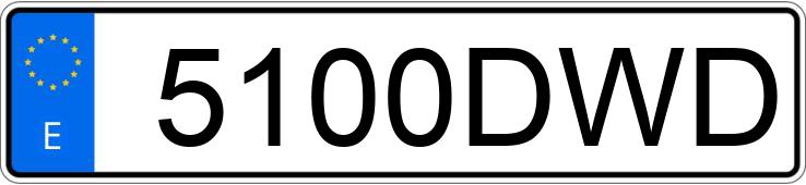 Numer rejestracyjny 5100DWD posiada TOYOTA AVENSIS