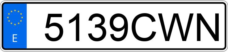 Numer rejestracyjny 5139CWN posiada PEUGEOT 206