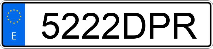 O número de registro 5222DPR tem AUDI TT