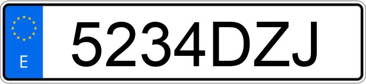 Numer rejestracyjny 5234DZJ posiada VOLKSWAGEN TOURAN