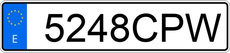 El número de registro 5248CPW tiene VOLKSWAGEN GOLF