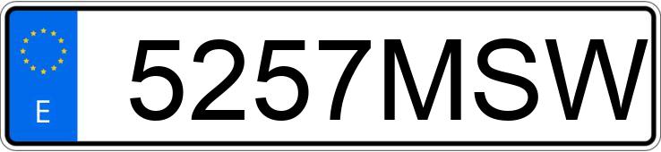 Numer rejestracyjny 5257MSW posiada JEEP WRANGLER