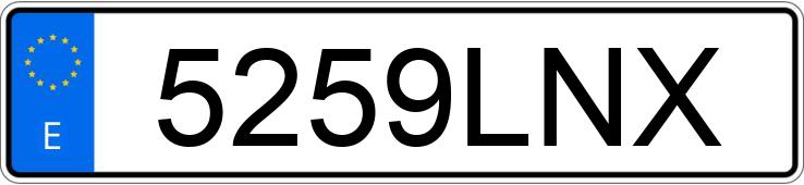 El número de registro 5259LNX tiene FORD CUSTOM