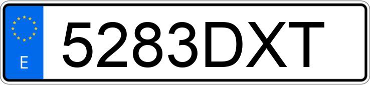 Numer rejestracyjny 5283DXT posiada VOLKSWAGEN GOLF