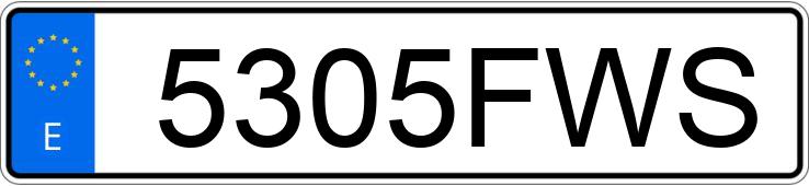 Numer rejestracyjny 5305FWS posiada PEUGEOT 207
