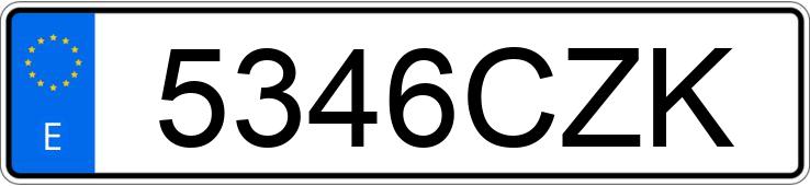 Numer rejestracyjny 5346CZK posiada PEUGEOT 206