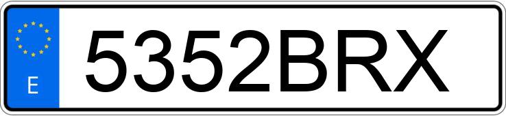 Numer rejestracyjny 5352BRX posiada VOLKSWAGEN GOLF