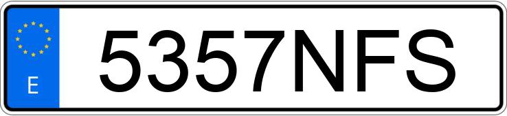 Numer rejestracyjny 5357NFS posiada TESLA MODEL 3