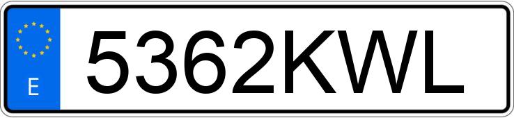 Numer rejestracyjny 5362KWL posiada LAND ROVER RANGE ROVER EVOQUE