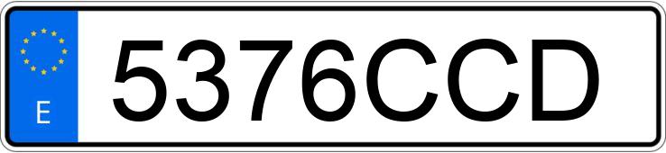 Numer rejestracyjny 5376CCD posiada VOLKSWAGEN GOLF
