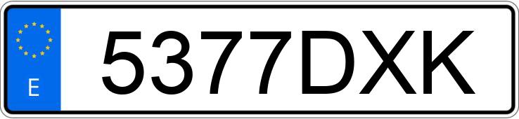 Numer rejestracyjny 5377DXK posiada VOLKSWAGEN GOLF