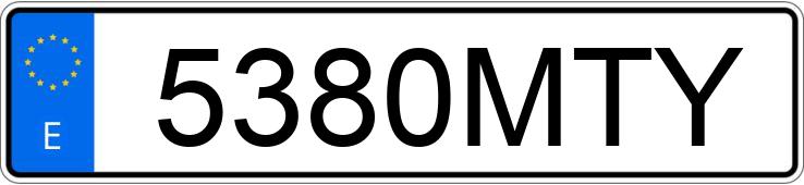 Numer rejestracyjny 5380MTY posiada MERCEDES VITO