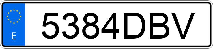 Numer rejestracyjny 5384DBV posiada VOLKSWAGEN GOLF