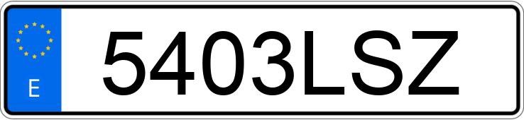 Numer rejestracyjny 5403LSZ posiada JAGUAR XE