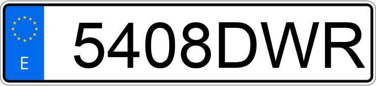 Numer rejestracyjny 5408DWR posiada RENAULT TRAFIC