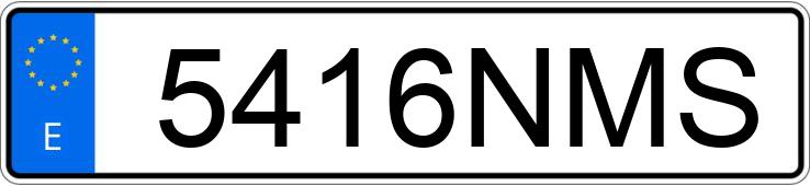 Numer rejestracyjny 5416NMS posiada VOLKSWAGEN GOLF