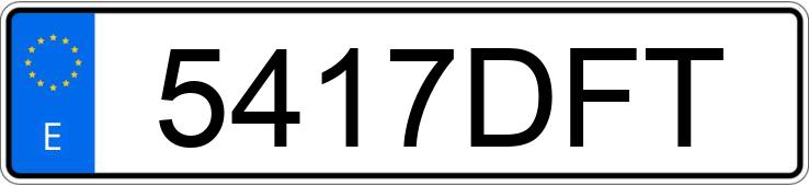 Numer rejestracyjny 5417DFT posiada FIAT PUNTO