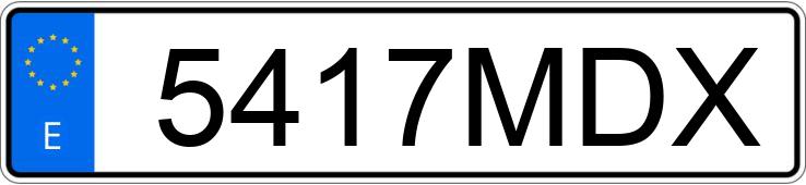 Numer rejestracyjny 5417MDX posiada VOLKSWAGEN GOLF