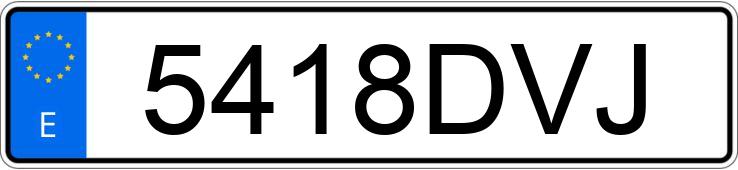 Numer rejestracyjny 5418DVJ posiada PEUGEOT 206