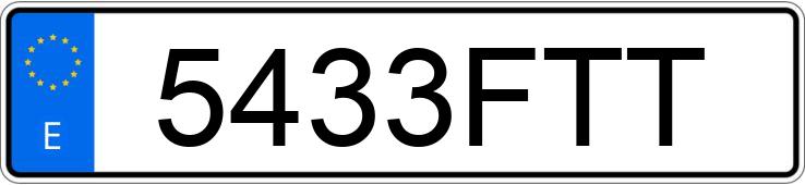 Numer rejestracyjny 5433FTT posiada YAMAHA XT 660