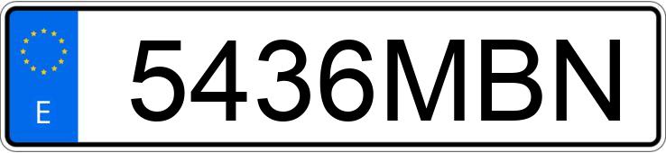 Registreringsnummeret 5436MBN har VOLKSWAGEN GOLF