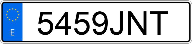 Numer rejestracyjny 5459JNT posiada VOLKSWAGEN TOURAN