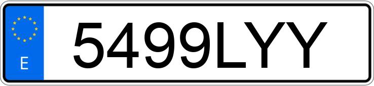 Numer rejestracyjny 5499LYY posiada AUDI A5 SPORTBACK