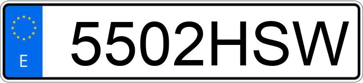 Numer rejestracyjny 5502HSW posiada VOLKSWAGEN CROSSGOLF