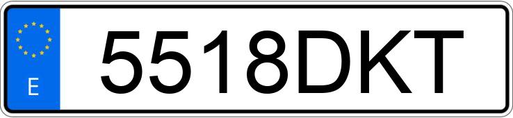 Numer rejestracyjny 5518DKT posiada VOLKSWAGEN GOLF