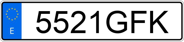 Numer rejestracyjny 5521GFK posiada AUDI A5