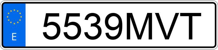 Numer rejestracyjny 5539MVT posiada VOLKSWAGEN GOLF