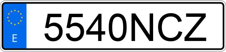 Numer rejestracyjny 5540NCZ posiada TOYOTA COROLLA