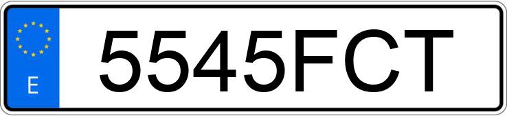 Numer rejestracyjny 5545FCT posiada CITROEN C2