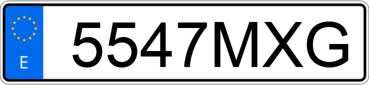 Numer rejestracyjny 5547MXG posiada VOLKSWAGEN GOLF