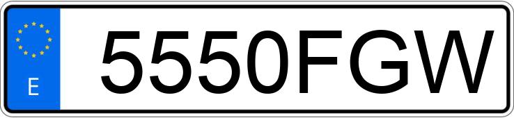 Numer rejestracyjny 5550FGW posiada CITROEN JUMPY