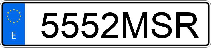 Numer rejestracyjny 5552MSR posiada AUDI A3 SPORTBACK