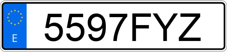 Numer rejestracyjny 5597FYZ posiada VOLKSWAGEN GOLF