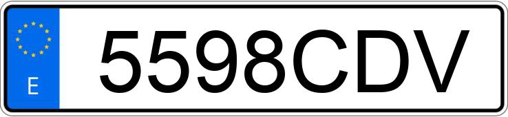 Numer rejestracyjny 5598CDV posiada VOLKSWAGEN GOLF