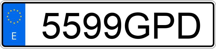 El número de registro 5599GPD tiene VOLKSWAGEN GOLF