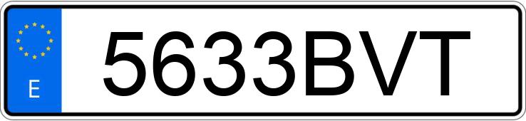 El número de registro 5633BVT tiene AUDI A3