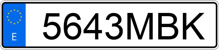Numer rejestracyjny 5643MBK posiada MERCEDES C (206)